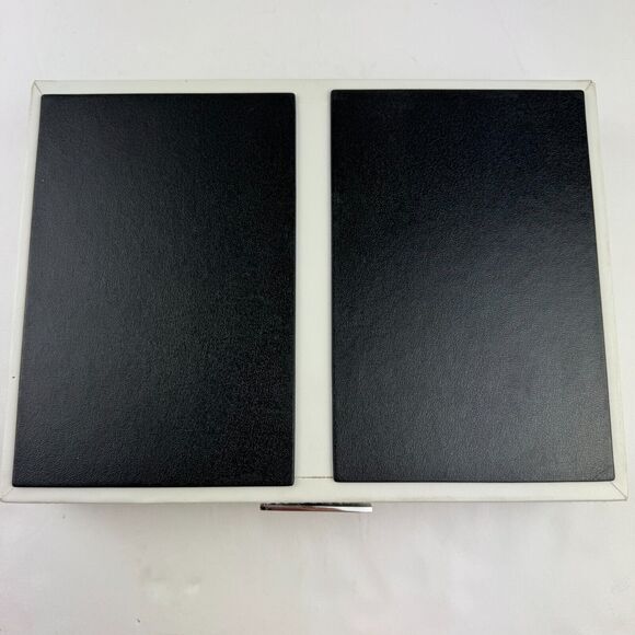 STACKERS Classic Jewelry Box Lid Medium White Taupe Velvet Used Create Your Own - Picture 15 of 15